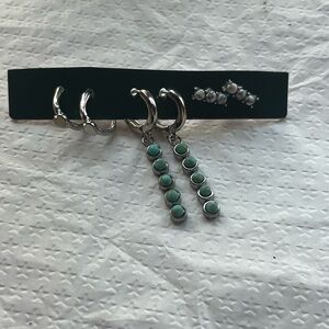 Pack of 3 Silver toned earrings NEVER WORN